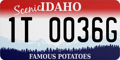 ID license plate 1T0036G