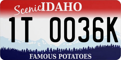 ID license plate 1T0036K