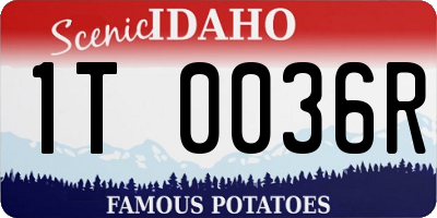 ID license plate 1T0036R