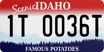 ID license plate 1T0036T