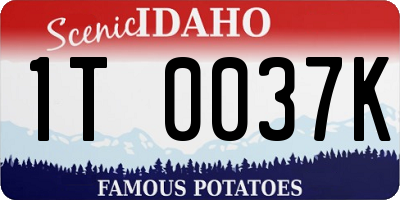 ID license plate 1T0037K