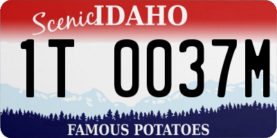 ID license plate 1T0037M