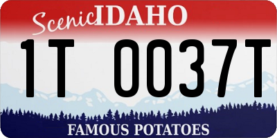 ID license plate 1T0037T