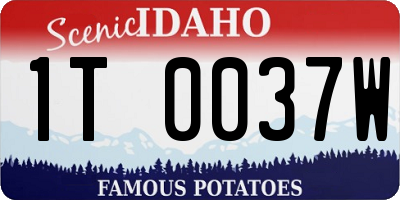ID license plate 1T0037W