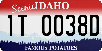 ID license plate 1T0038D