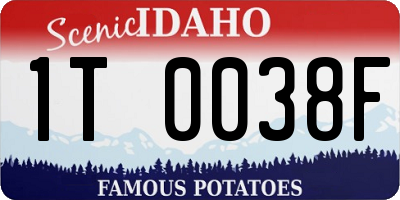 ID license plate 1T0038F