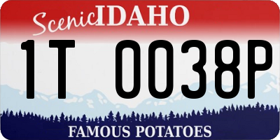 ID license plate 1T0038P