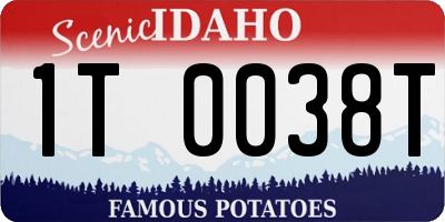 ID license plate 1T0038T