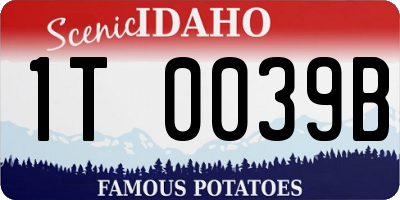 ID license plate 1T0039B