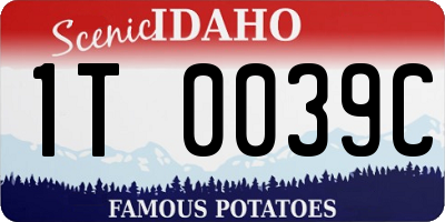 ID license plate 1T0039C