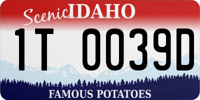 ID license plate 1T0039D