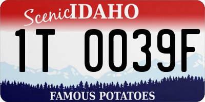 ID license plate 1T0039F