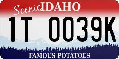 ID license plate 1T0039K