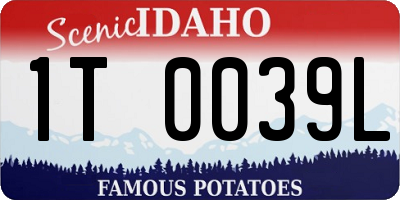 ID license plate 1T0039L