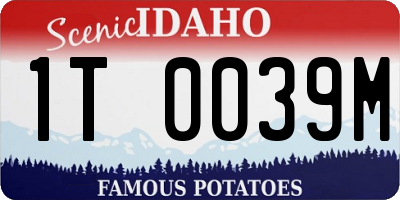 ID license plate 1T0039M