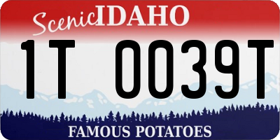 ID license plate 1T0039T