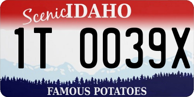 ID license plate 1T0039X