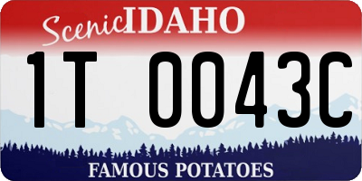 ID license plate 1T0043C