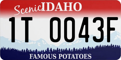 ID license plate 1T0043F