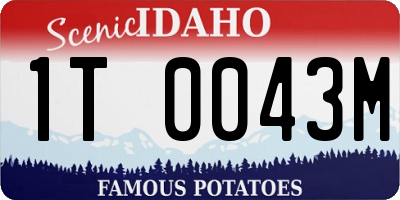 ID license plate 1T0043M