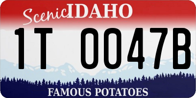 ID license plate 1T0047B
