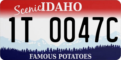 ID license plate 1T0047C