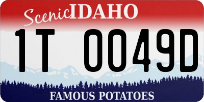 ID license plate 1T0049D