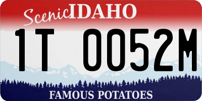 ID license plate 1T0052M
