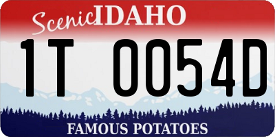 ID license plate 1T0054D