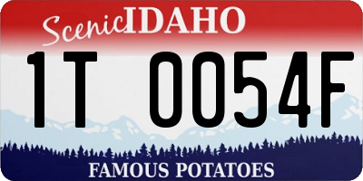 ID license plate 1T0054F