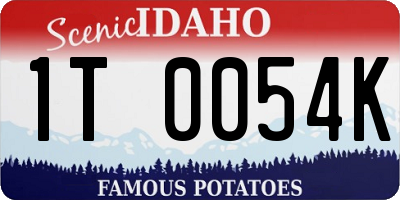 ID license plate 1T0054K