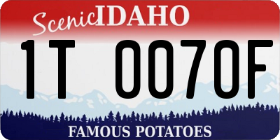 ID license plate 1T0070F