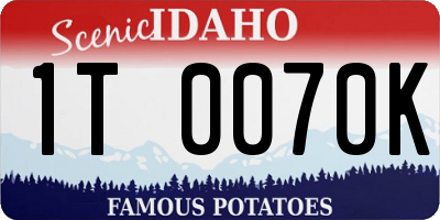 ID license plate 1T0070K