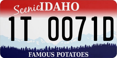 ID license plate 1T0071D