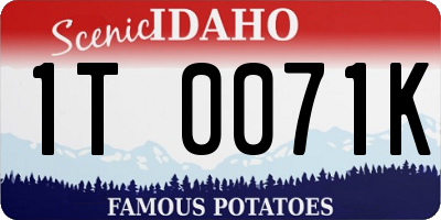 ID license plate 1T0071K