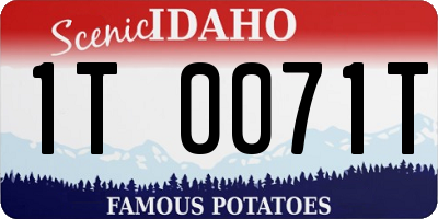 ID license plate 1T0071T