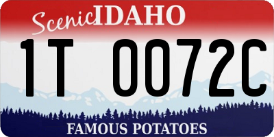 ID license plate 1T0072C