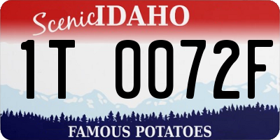 ID license plate 1T0072F