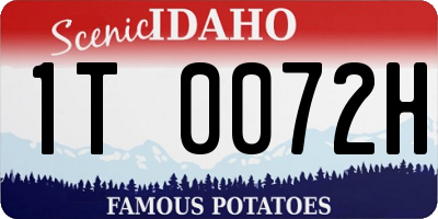 ID license plate 1T0072H