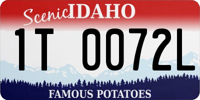 ID license plate 1T0072L
