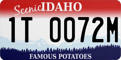 ID license plate 1T0072M