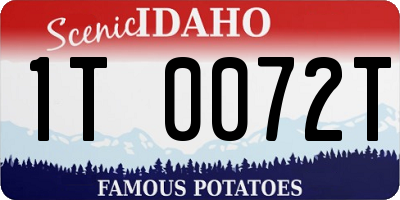 ID license plate 1T0072T