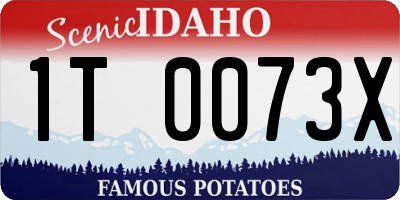 ID license plate 1T0073X