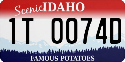 ID license plate 1T0074D