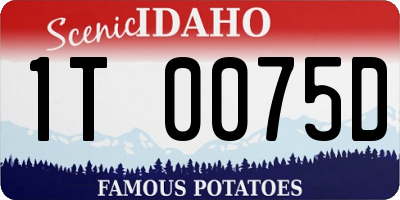 ID license plate 1T0075D