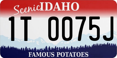 ID license plate 1T0075J