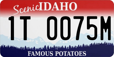 ID license plate 1T0075M