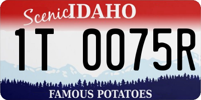 ID license plate 1T0075R