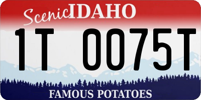ID license plate 1T0075T