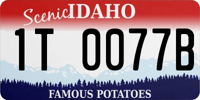 ID license plate 1T0077B